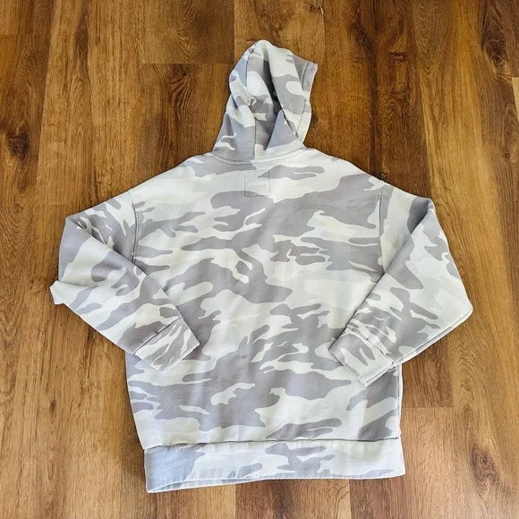 Hollister Gray Camo Hoodie Sweatshirt Size Large - Picture 5 of 7